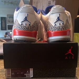 Air Jordan Retro 3 "Knicks" edition with orange and blue colorway